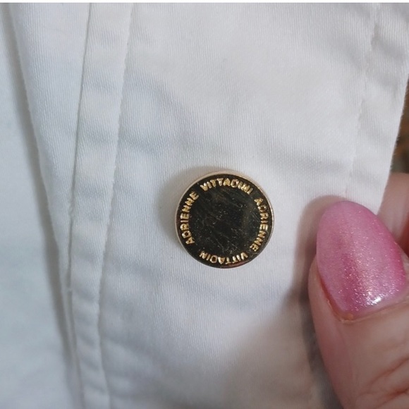 Size medium Women's white Adrienne  Vittadimi Studio 3/4 half sleeve jacket - Picture 4 of 5